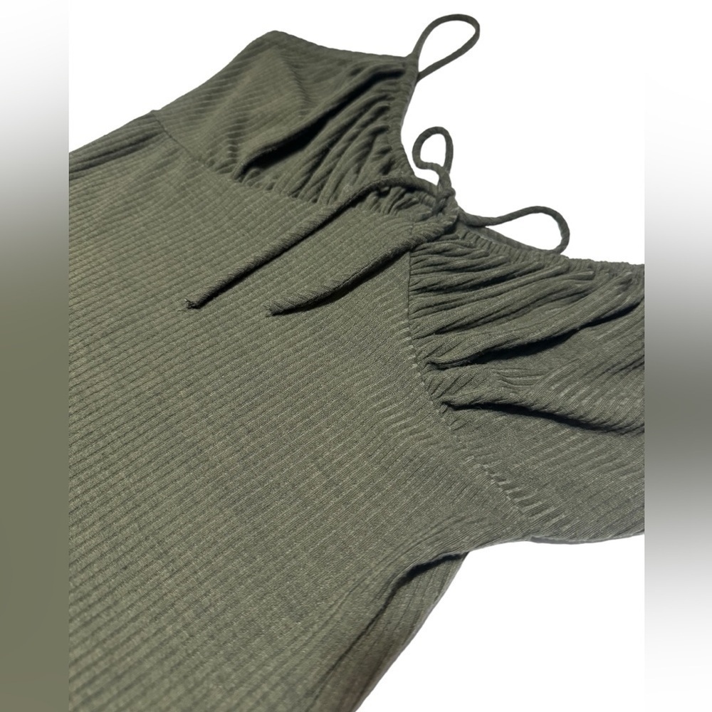 Windsor Whats the Scoop Olive Mini Dress Women’s Size Small Ribbed - Picture 7 of 16